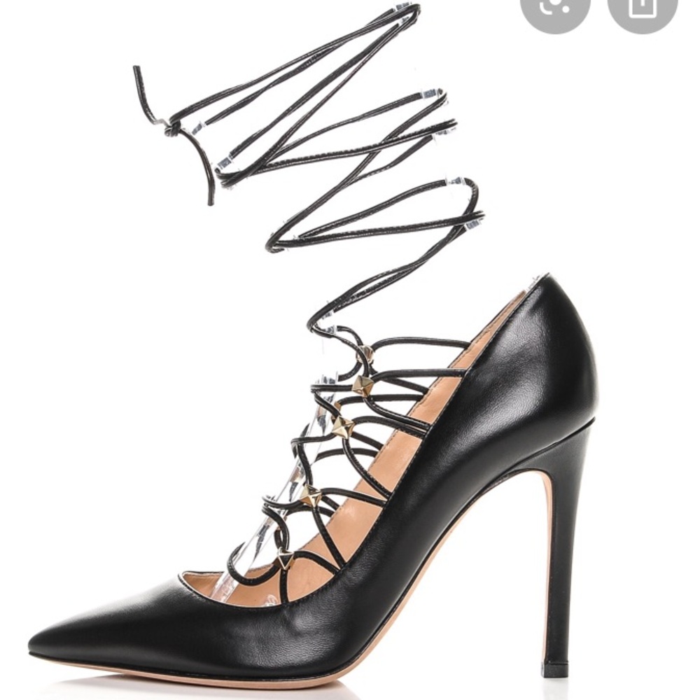 Valentino Poudre Rockstud Lace-up Pumps